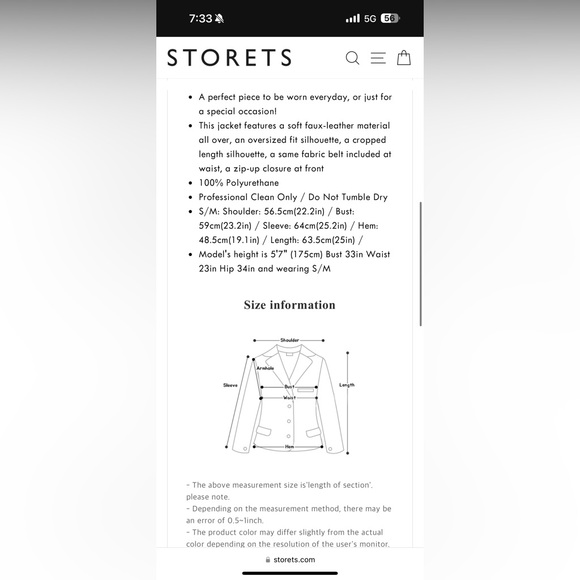 STORETS Emma Pleather Rider Jacket WHITE S/M - Picture 7 of 7